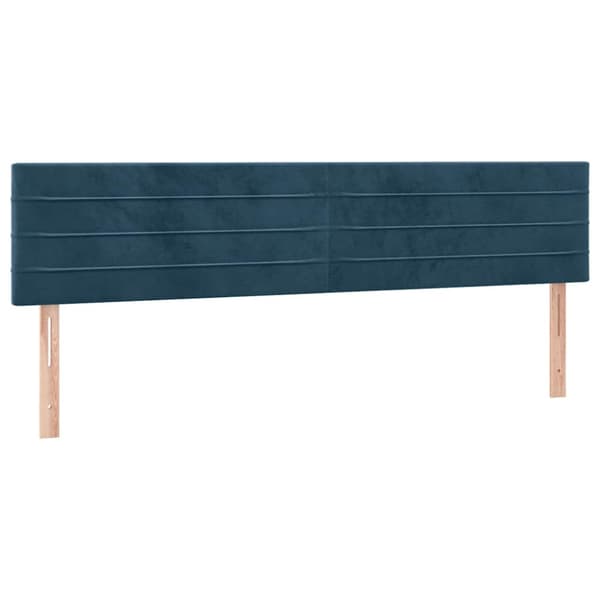 Ramsäng med madrass mörkblå 180x200 cm sammet