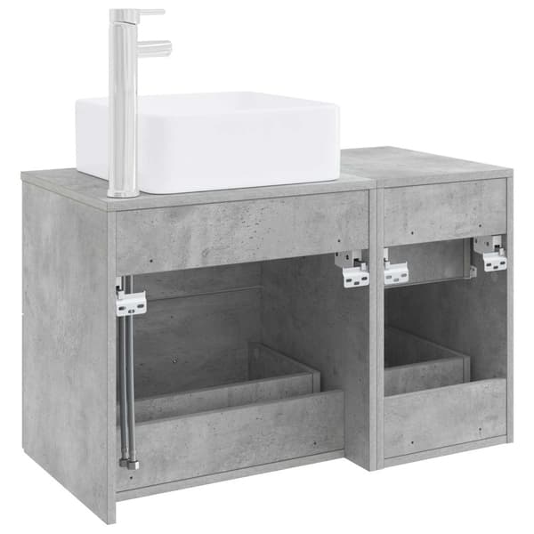 Badrumsmöbelset 2 pcs Betonggrå Konstruerat trä