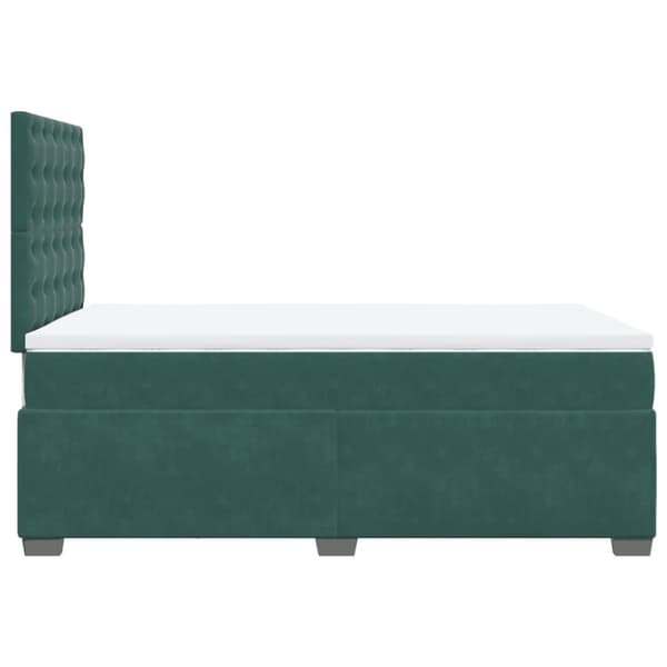 Ramsäng med madrass mörkgrön 120x190 cm sammet