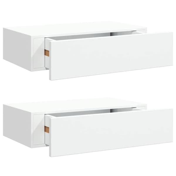 Väggmonterad låda 2 st vit 40x23,5x10 cm MDF