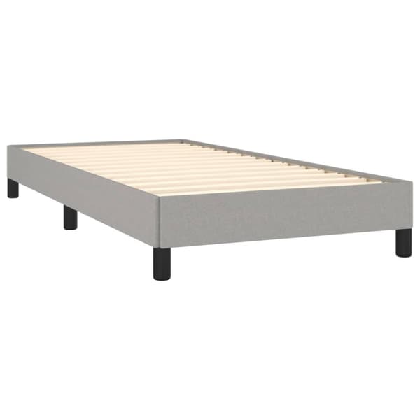 Ramsäng med madrass ljusgrå 90x200 cm tyg