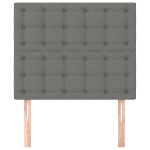 Sänggavel mörkgrå 80x5x118/128 cm tyg