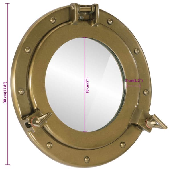 Väggspegel Ø30 aluminium och glas