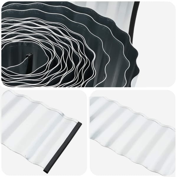 vidaxl Kant för gräsmatta 5 m x 30 cm Galvaniserat stål Silver