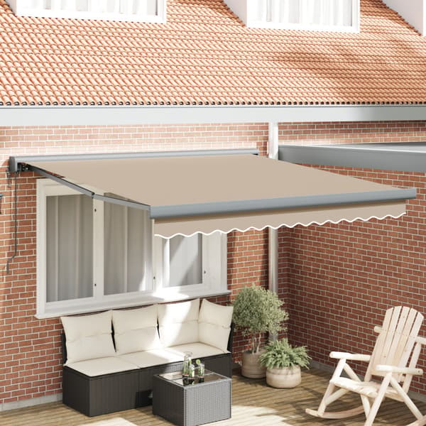Markis Beige 300 x 250 cm Polyester och aluminium