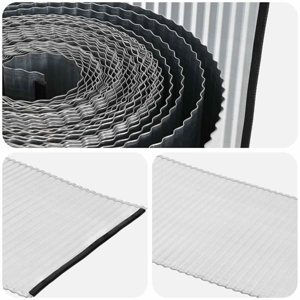 vidaxl Kant för gräsmatta 5 m x 25 cm Galvaniserat stål Silver