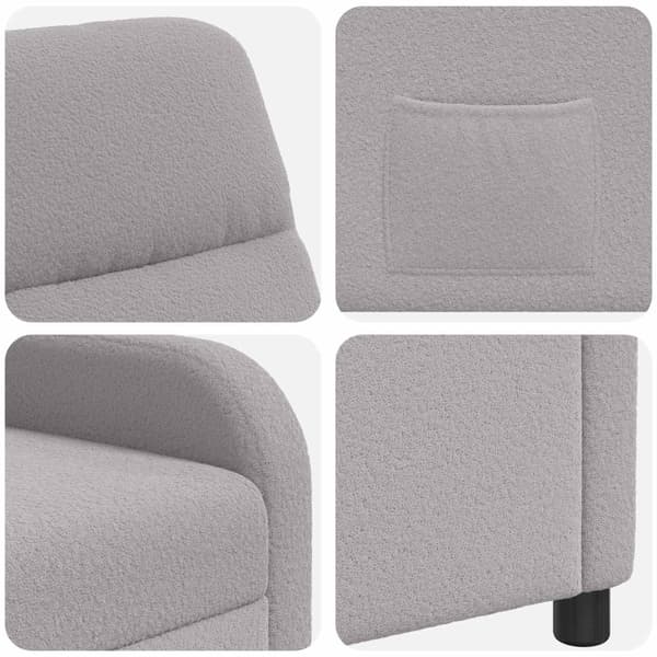 Recliner Ljusgrå Bouclé