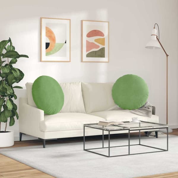 Sittkuddar 2 pcs Ljusgrön Ø60 x 21 cm Sammet