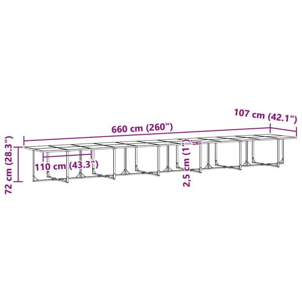 Trädgårdsmöbelset 13 pcs Svart Stål