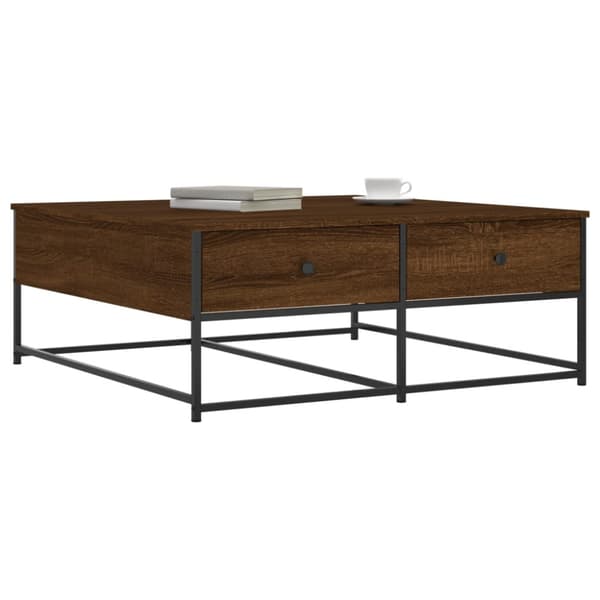Soffbord brun ek 100x99x40 cm konstruerat trä