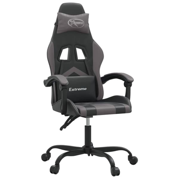 Gamingstol svart och grå konstläder