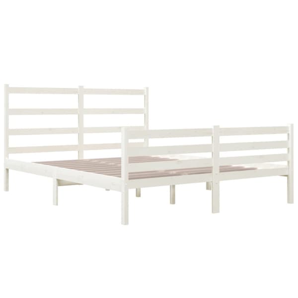 Sängram vit massiv furu 120x190 cm