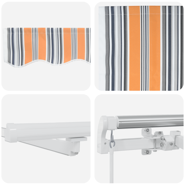 Utfällbar markis Flerfärgsdesign 600 × 300 cm Tyger och Stål