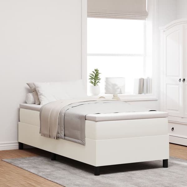 Plattform sängram Kräm 100 x 200 cm Kordread tyg