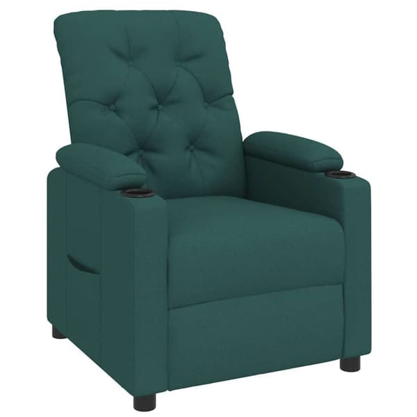 Reclinerfåtölj mörkgrön tyg