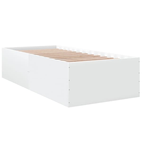 Sängram vit 90x190 cm konstruerat trä