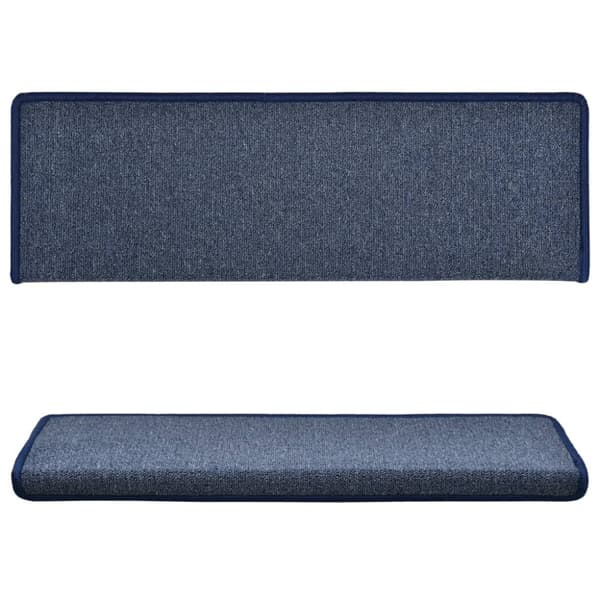 Trappmattor 15 st 65x21x4 cm blå rektangulär kant