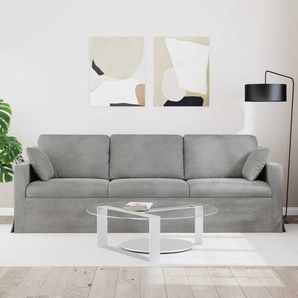 Soffa Ljusgrå 228 x 78 x 80 cm Sammet