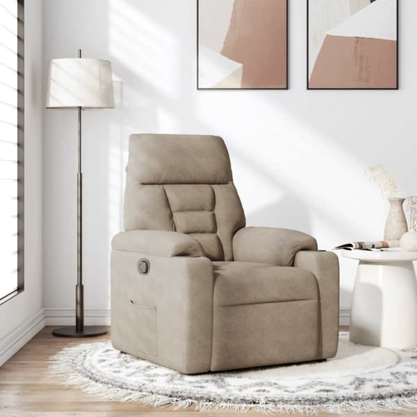 Reclinerfåtölj taupe mikrofibertyg