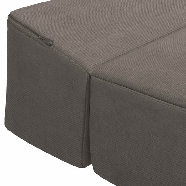Fällbar Soffbed Ljusgrå 200 x 70 x 15 cm Kordread tyg