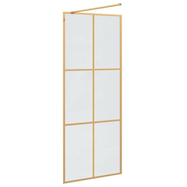 Walk-in Duschvägg Guld 80 x 195 cm härdat glas