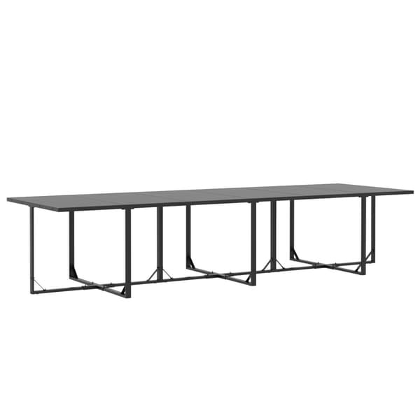 Trädgårdsmöbelset 7 pcs Svart Stål