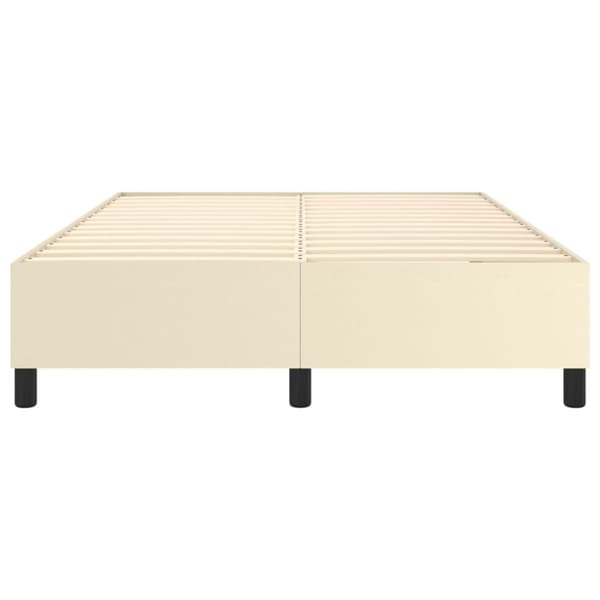 Boxspring-sängram gräddvit 140x200 cm konstläder