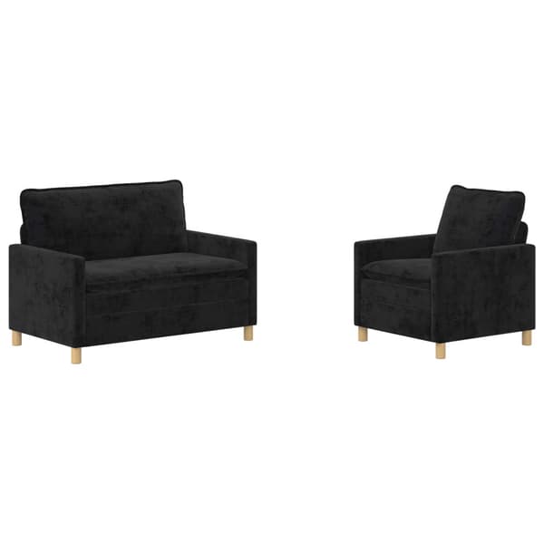 Soffset 2 pcs Svart Polyester