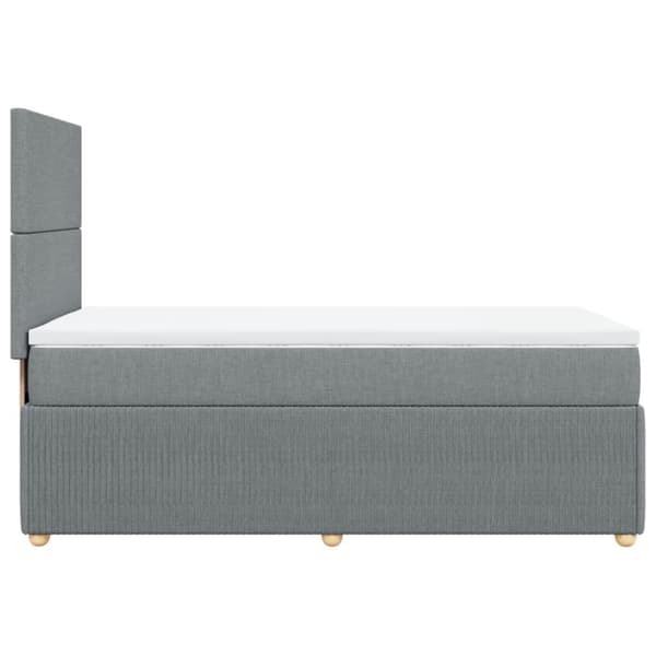 Ramsäng med madrass ljusgrå 100x200 cm tyg