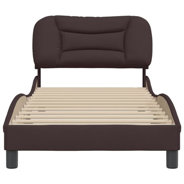 Bed Frame without Mattress "Hvar" Dark Brown 90x200 cm Fabric