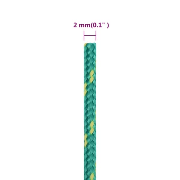 Båtlina grön 2 mm 250 m polypropen