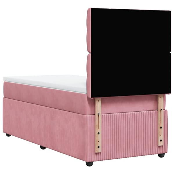Ramsäng med madrass rosa 100x200 cm sammet