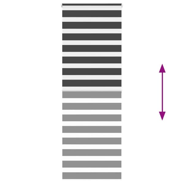 Rullgardin zebra svart 80x200 cm tyg bredd 75,9 cm polyester