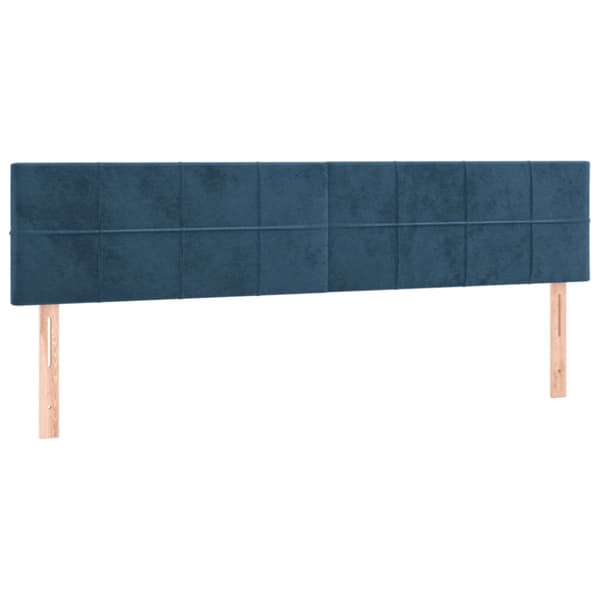 Ramsäng med madrass mörkblå 200x200 cm sammet