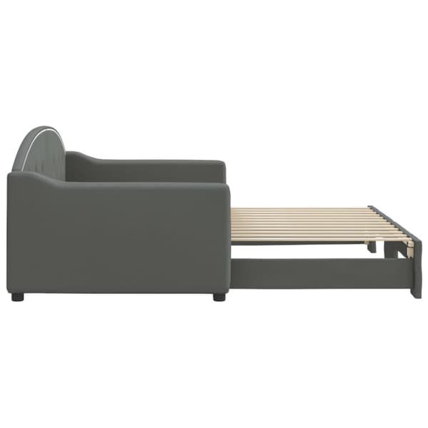 Dagbädd utdragbar mörkgrå 90x200 cm tyg