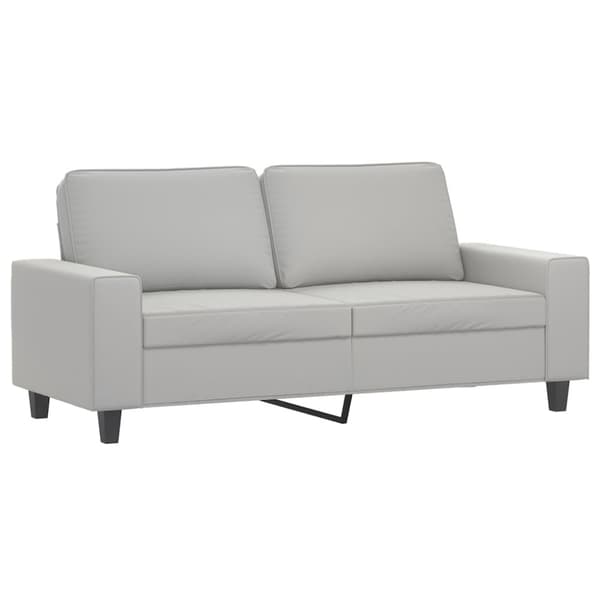 2-sitssoffa ljusgrå 140 cm mikrofibertyg
