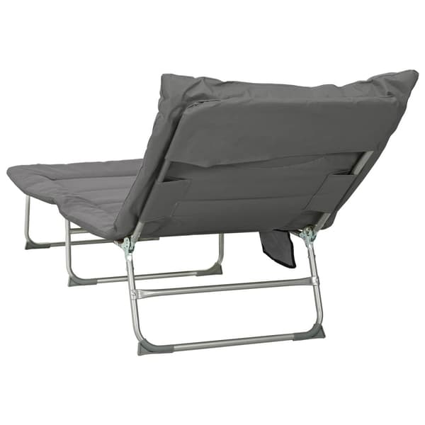 Hopfällbar solstol med kudde 2 pcs Antracit
