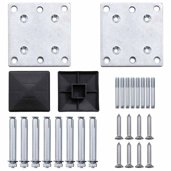 Stängselpanel 7 pcs WPC och aluminium Brun