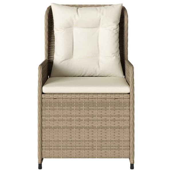 Justerbara trädgårdsstolar 2 st beige konstrotting
