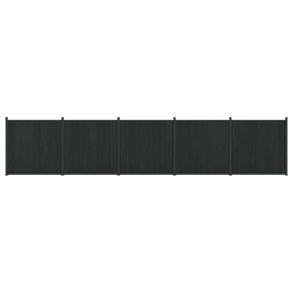 Stängselpanel 5 pcs WPC och aluminium Svart