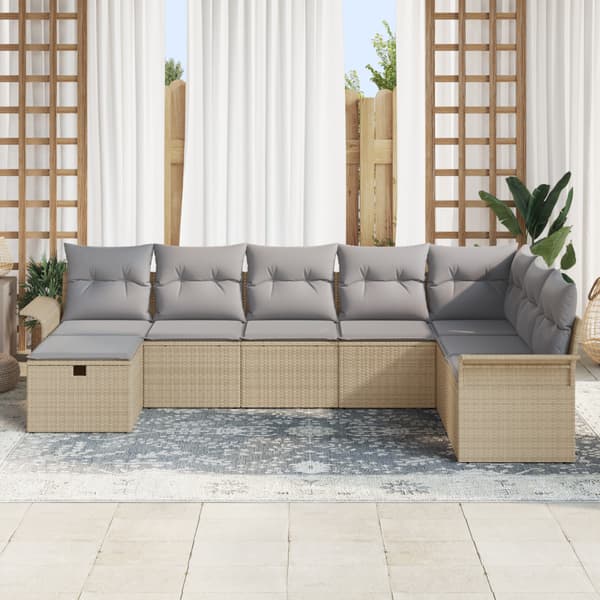Trädgårdsoffset 8 st Poly rattan