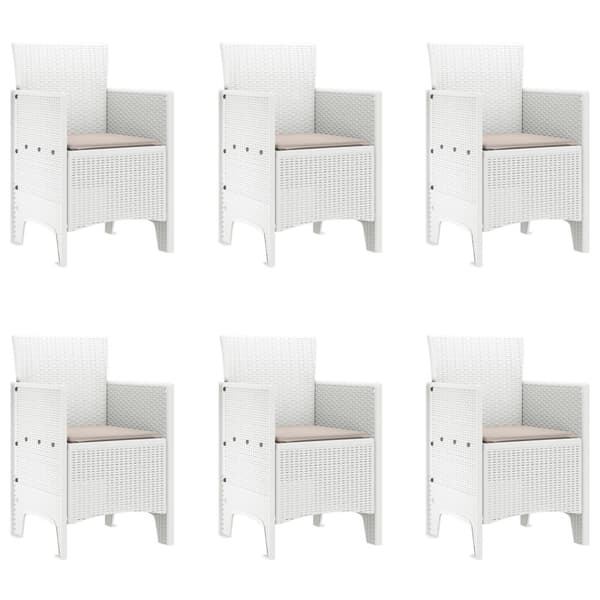 Trädgårdsmöbelset 7 pcs Vit Polypropylen