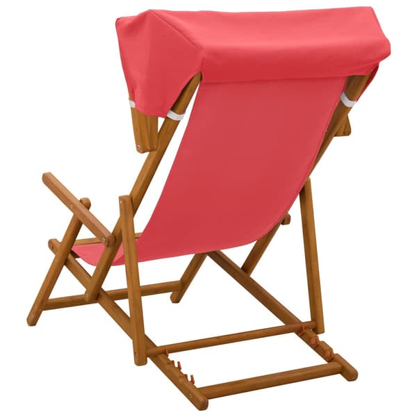 Deck Chair 2 st 3 Position Massiv Eukalyptus Trä Röd
