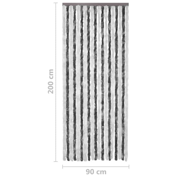 Insektsdraperi grå och vit 90x200 cm chenille