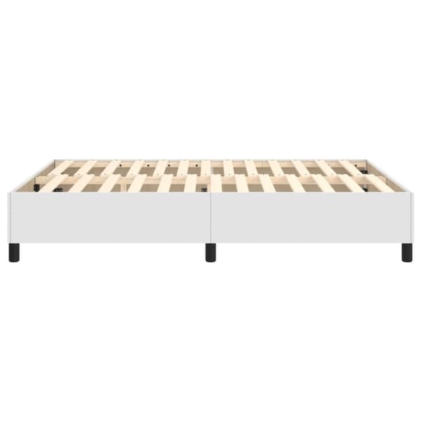 Boxspring-sängram vit 140x200 cm konstläder