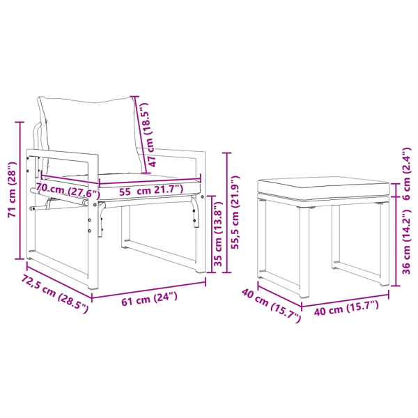 Trädgårdsmöbler med kudde med kudde 4 pcs Ljusgrå Polyester