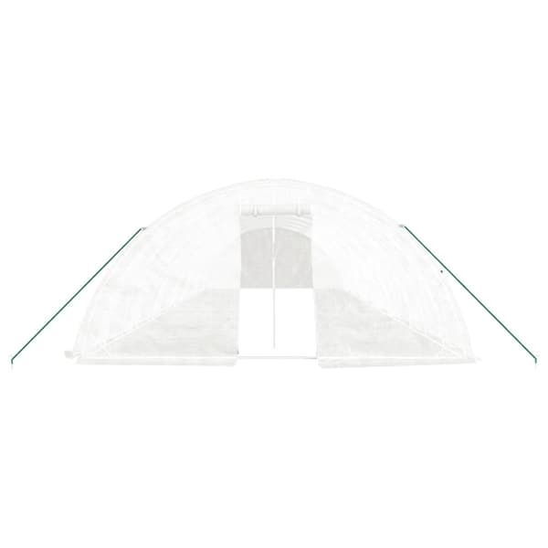 Växthus med stålram vit 70 m² 14x5x2,3 m