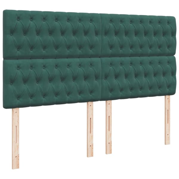 Ramsäng med madrass mörkgrön 200x200 cm sammet