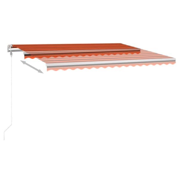 Automatisk markis med vindsensor & LED 450x300 cm orange/brun