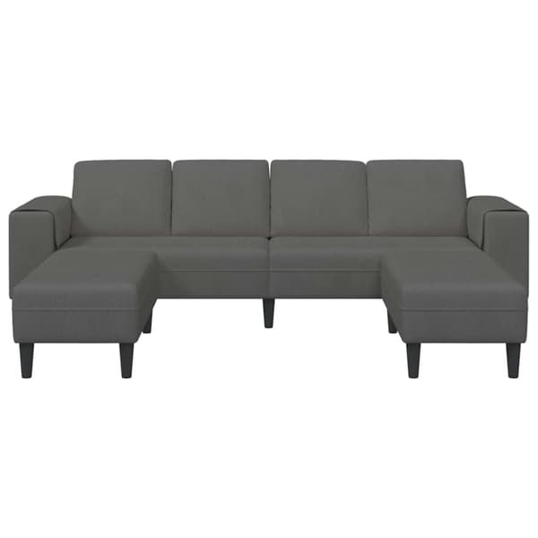 Soffa Mörkgrå 250 x 188 x 76 cm Kordread tyg